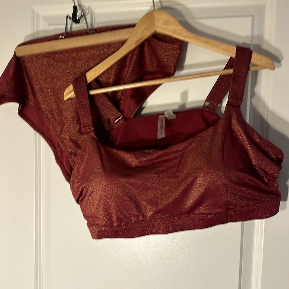 Maroon Bikini with Gold Sparkle
